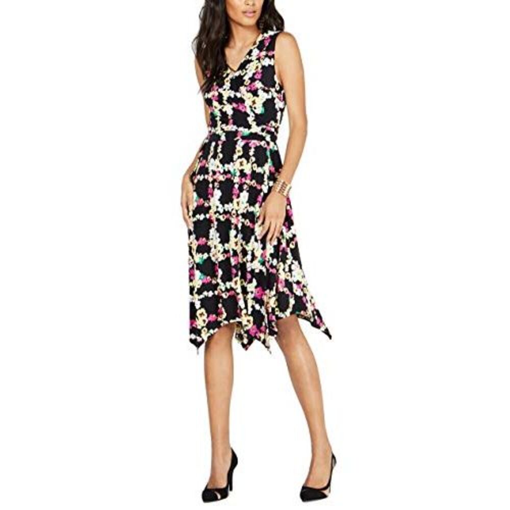 INC International Concepts INC Petite Printed Handkerchief-Hem Dress